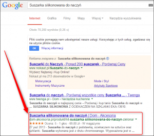 Opinie z gwiadkami w wynikach wyszukiwania Google